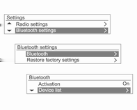 Infotainment-järjestelmä 139 Jos Infotainment-järjestelmään on jo kytketty Bluetooth-laite, Bluetooth on varattu näkyy näytössä. Yhteysvalmius näkyy viestin ja turvakoodin kanssa.