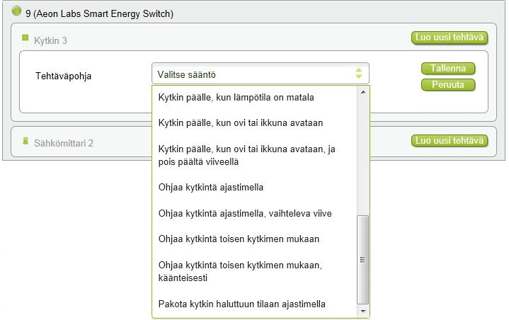 . Valitse tehtäväpohja, esimerkiksi Ohjaa kytkintä ajastimella.