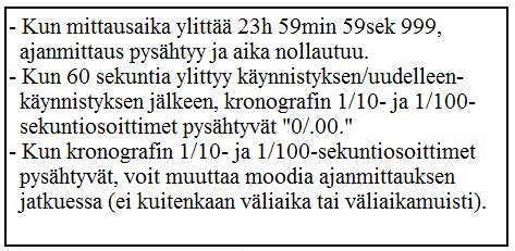 Kronografin käyttö