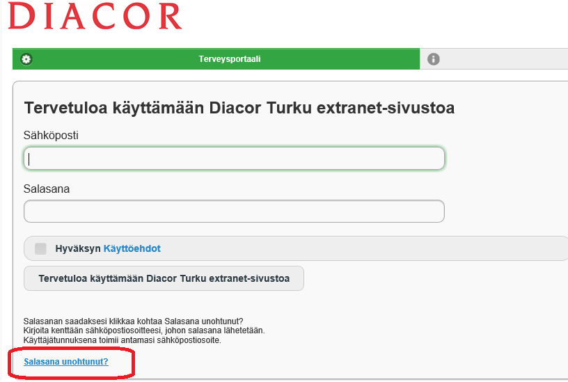 Diacor Turku extranet Extranet on asiakasyritystemme vastuuhenkilöille tarkoitettu sähköinen palvelukanava.