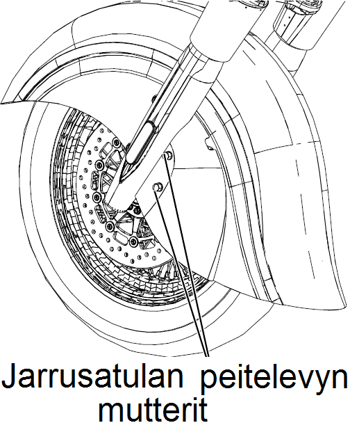 Jarrulevyt on uusittava, jos paksuus alittaa jarrulevyyn merkityn minimipaksuuden, joka on: - edessä 4,5 mm - takana 6,5 mm Jarrulevyihin kertyvä lika tulee puhdistaa säännöllisesti asianmukaisella