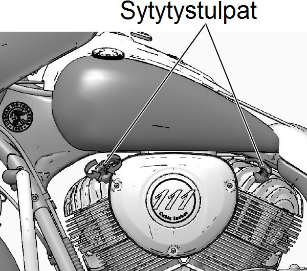 MOOTTORIPYÖRÄN HUOLTO Sytytystulpat Sytytystulpat Sylinterikansissa sijaitsevat sytytystulpat tulee tarkastaa sisäänajon jälkeen, sitten 24 000 km:n välein ja vaihtaa 48 000 km välein.