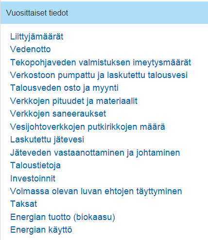 5 Kuva 2. Laitoksen perustiedot Kunkin vesihuolto-organisaation edustajat syöttävät VEETIin oman organisaationsa tiedot. He voivat selata muiden organisaatioiden tietoja.