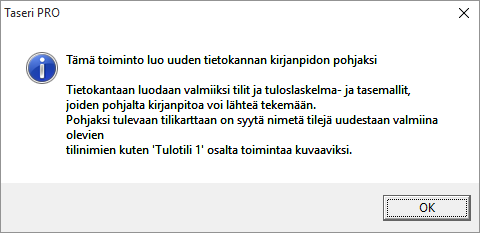 Yhdistyksen oma tietokanta Yhdistyksen tietokanta mallitietokannasta Yhdistyksen kirjanpidon pohjaksi voit kopioida ns.