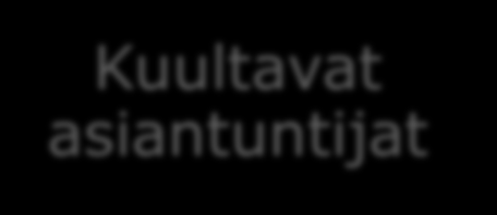 Organisointi (luonnos) Valmisteluprojekti/ Sotedigi-ryhmä Selvityshenkilö(t) Kuultavat asiantuntijat Nykyisten palvelunjärjestäjäorganisaatioiden