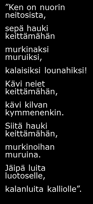 Ruokakulttuuria Ruokailutavat, kattaukset Ruoka eri kulttuureissa (Aasian maat) Ruoka eri uskonnoissa (maailman uskonnot) Ruokaan liittyvät sananlaskut ja sanonnat (murteet) Ruokailuun liittyvät