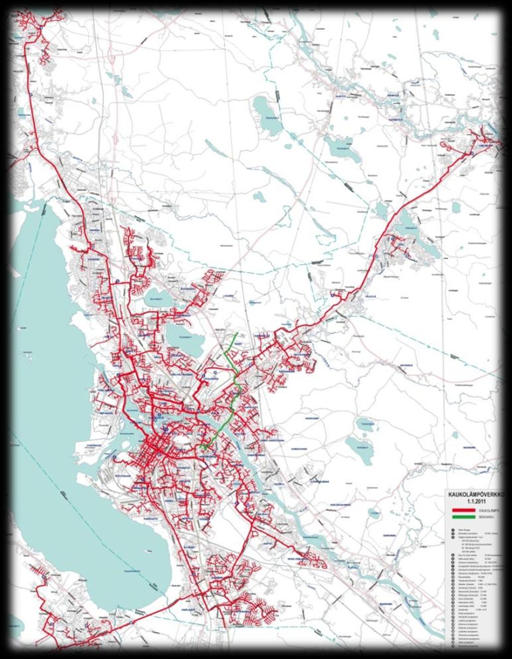 Yli 90 prosenttia energialähteistä tulee sadan kilometrin säteeltä Oulusta Lähienergia työllistää reilu tuhat ihmistä Oulua ympäröivässä maakunnassa Kaukolämpöverkoston