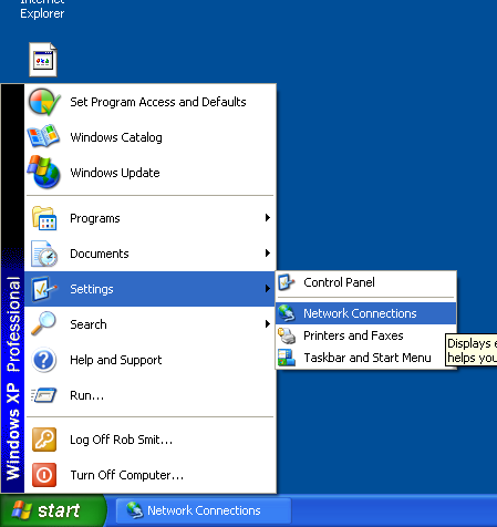 Liite A: Verkkoasetusten tarkistaminen Windows XP Windows XP Verkkoasetukset TCP/IP-osoitteen automaattiseen määritykseen: a. Napsauta Käynnistä-painiketta. b. Valitse Asetukset. c.