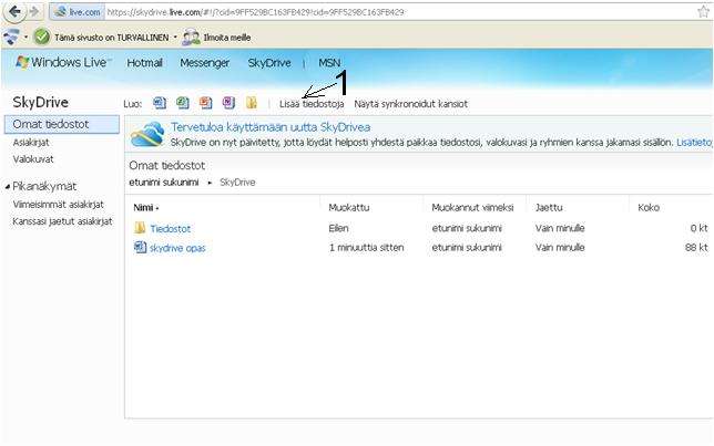 Windows Live SkyDrive - tiedostojen tallentaminen ja lataaminen
