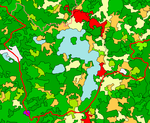 Loppijärven valuma-alueen maankäyttö Corine2006 yleistys (25 ha) Järvet Pienipiirteinen maatalousmosaiikki