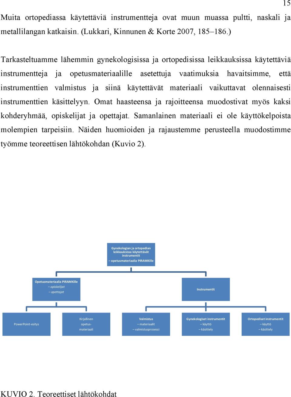 siinä käytettävät materiaali vaikuttavat olennaisesti instrumenttien käsittelyyn. Omat haasteensa ja rajoitteensa muodostivat myös kaksi kohderyhmää, opiskelijat ja opettajat.