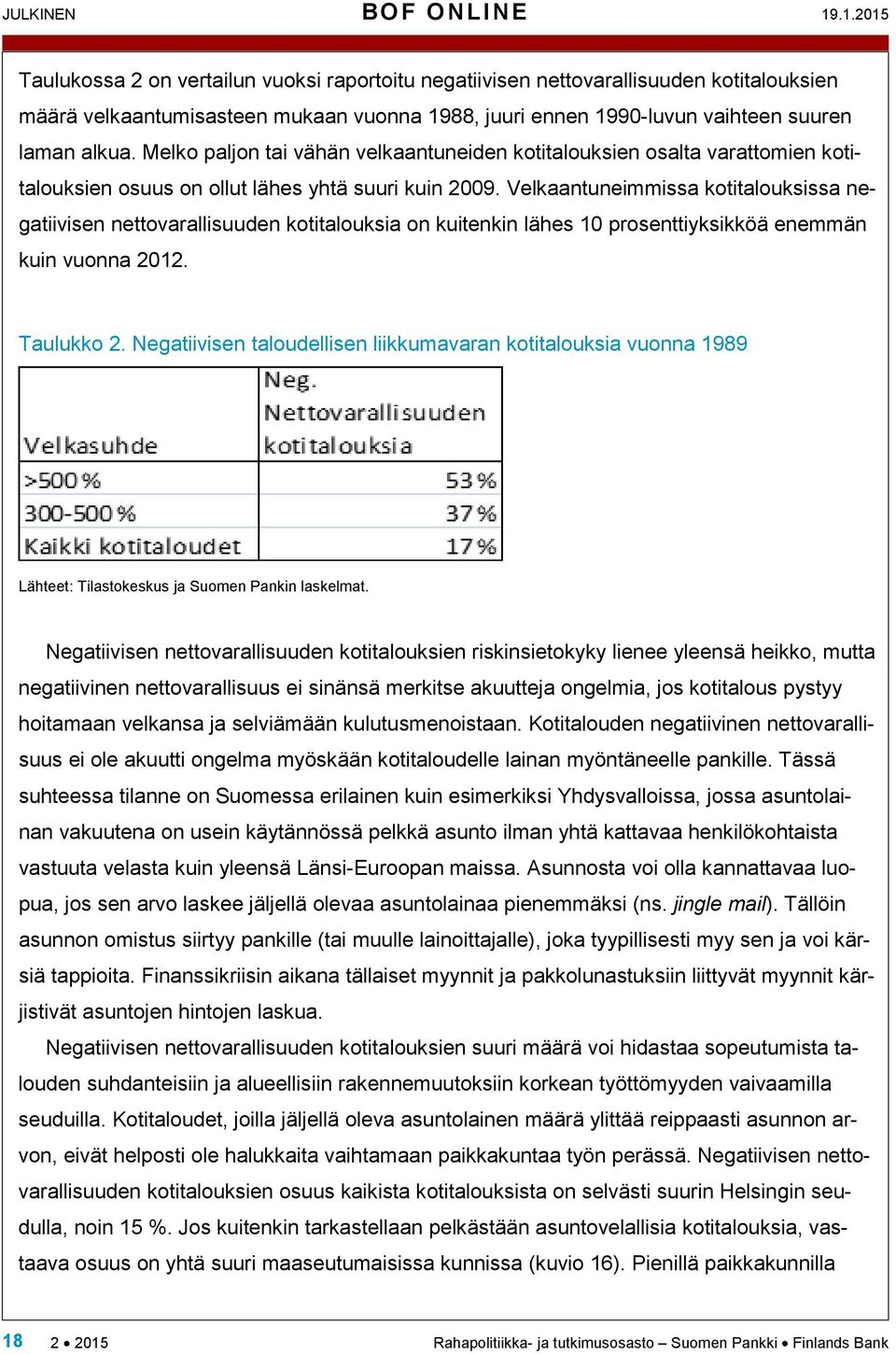 Melko paljon tai vähän velkaantuneiden kotitalouksien osalta varattomien kotitalouksien osuus on ollut lähes yhtä suuri kuin 2009.