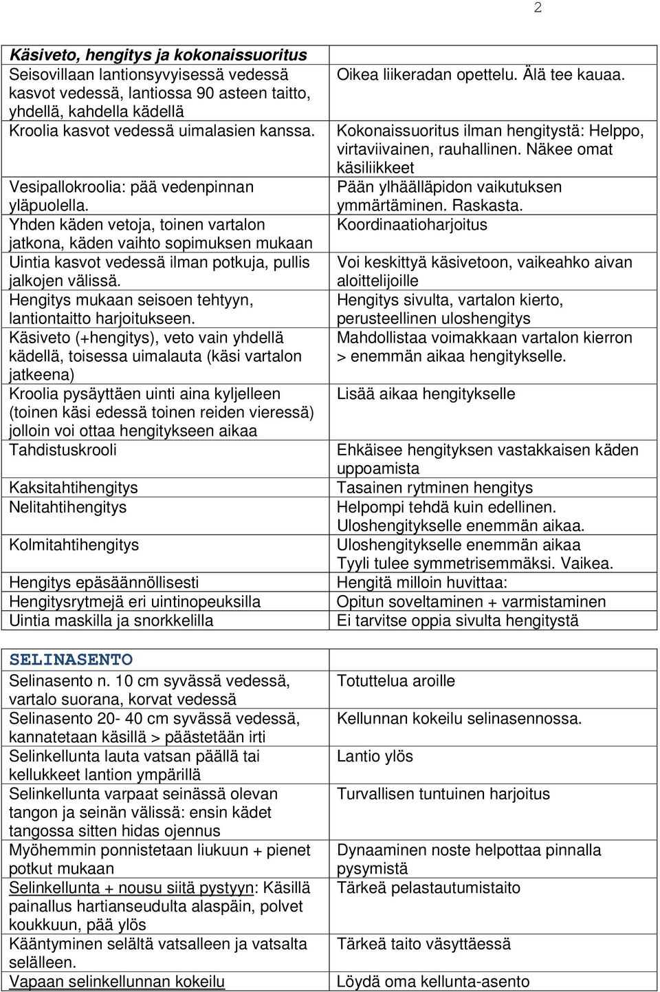 Hengitys mukaan seisoen tehtyyn, lantiontaitto harjoitukseen.