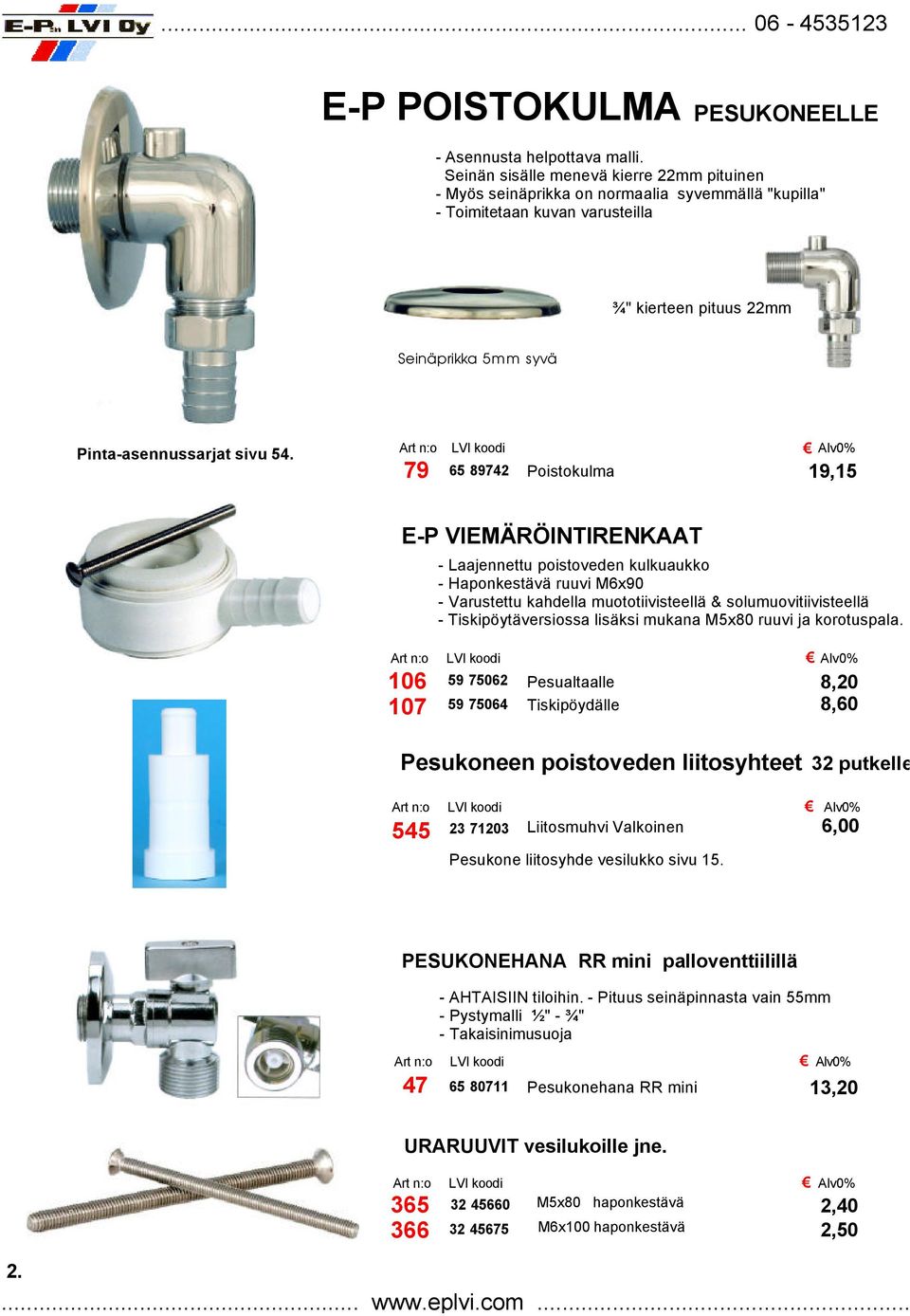 Pinta-asennussarjat sivu 54.