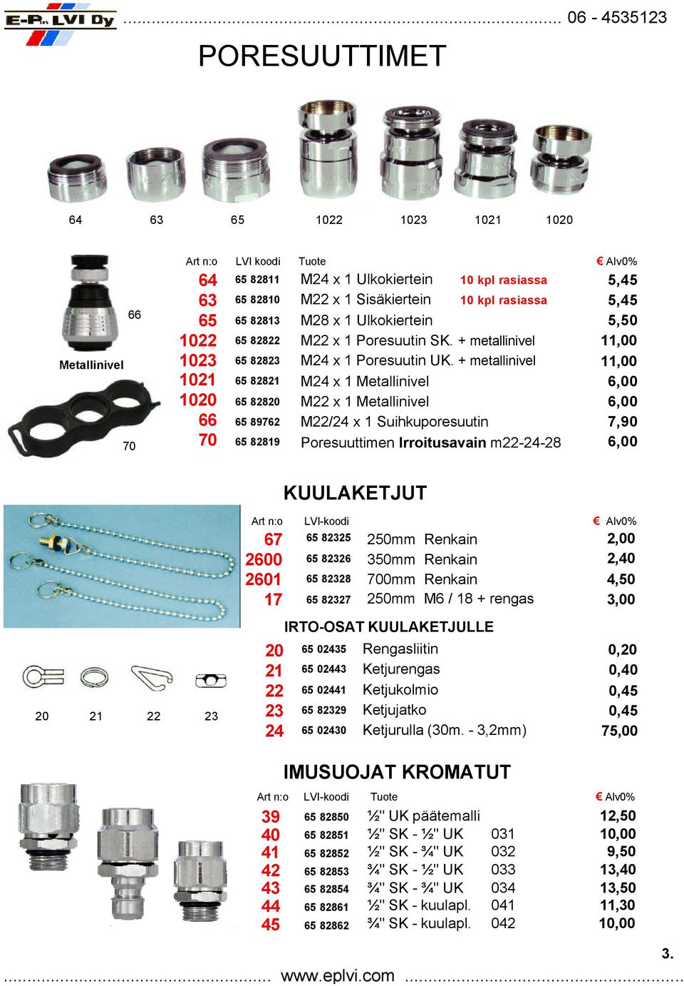 + metallinivel M24 x 1 Metallinivel M22 x 1 Metallinivel M22/24 x 1 Suihkuporesuutin Poresuuttimen Irroitusavain m22-24-28 5,45 5,45 5,50 11,00 11,00 7,90 KUULAKETJUT 20 21 22 23 Art n:o LVI-koodi