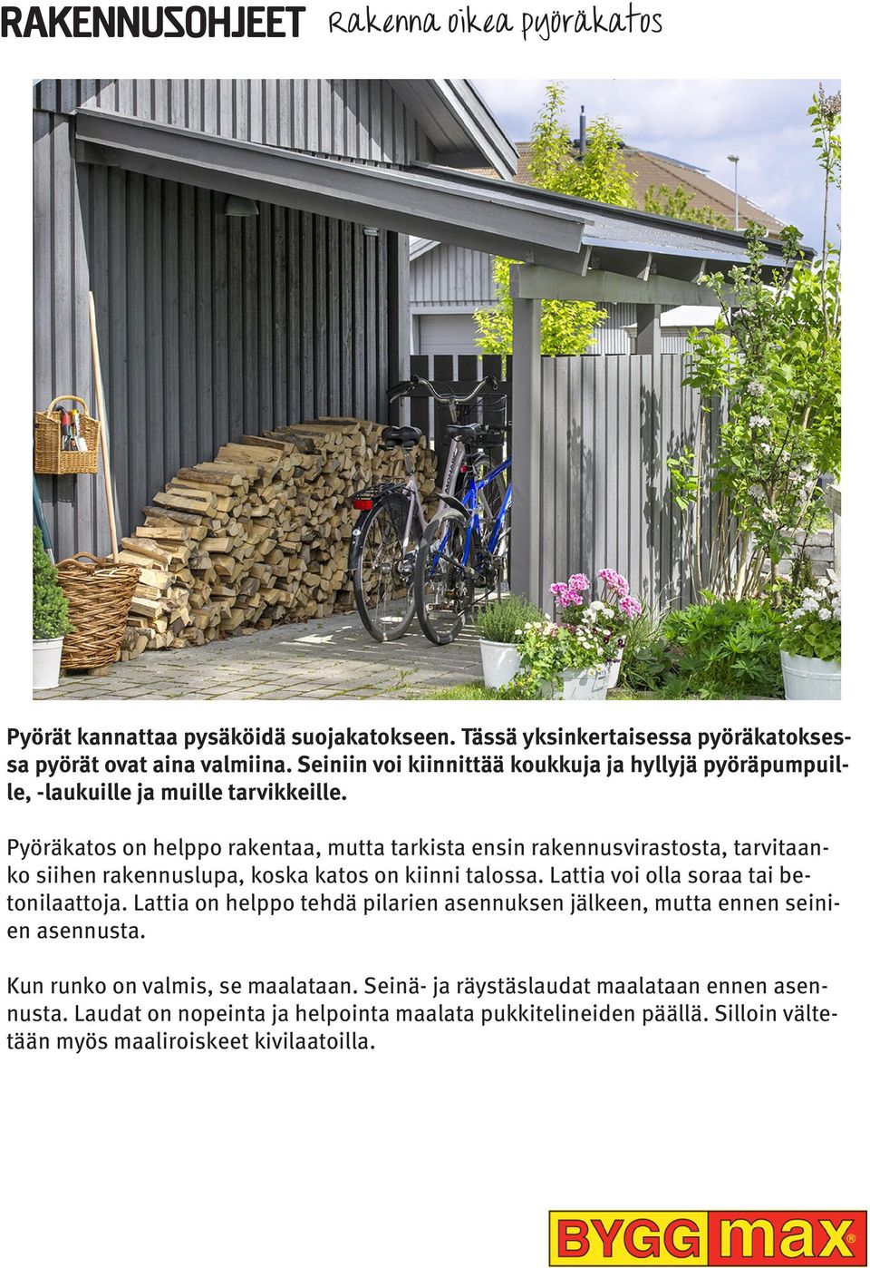 Rakennusohjeet Rakenna oikea pyöräkatos - PDF Free Download