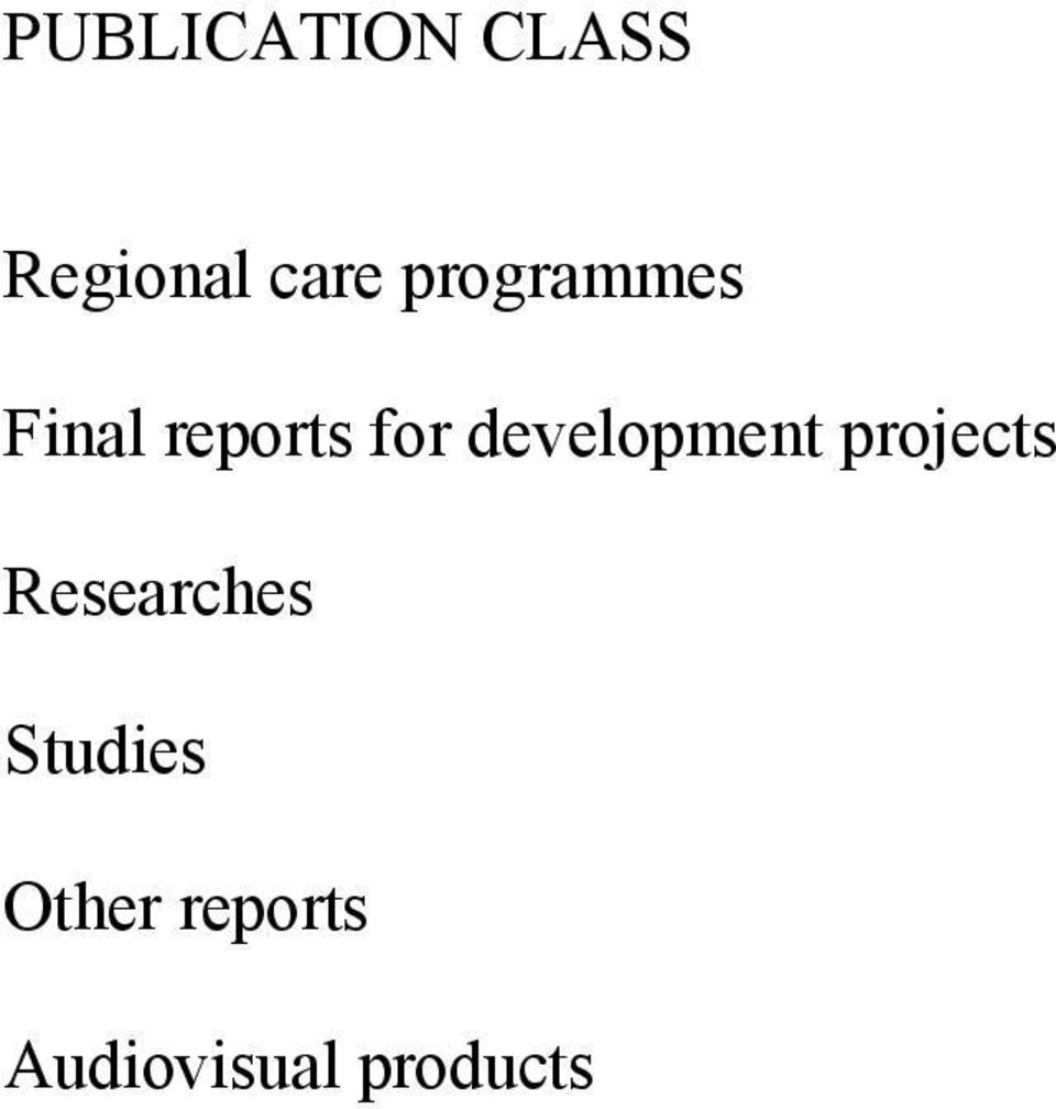 development projects Researches