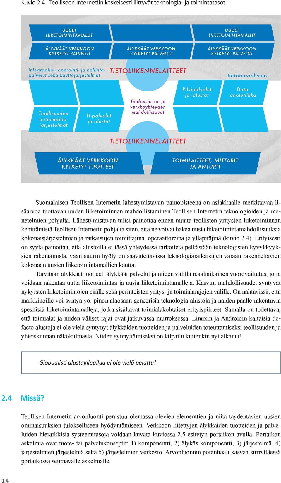 Nämä kolme teemaa ovat alustat ja verkostot, globaalit arvoketjut ja työn pirstaloituminen sekä se, miten digiajan yritykset murtavat teollisuuden rakenteita ja luovat uutta kilpailua. 3.