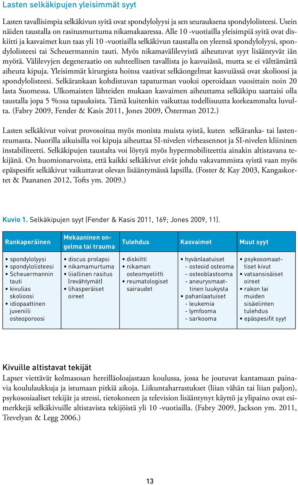 Myös nikamavälilevyistä aiheutuvat syyt lisääntyvät iän myötä. Välilevyjen degeneraatio on suhteellisen tavallista jo kasvuiässä, mutta se ei välttämättä aiheuta kipuja.