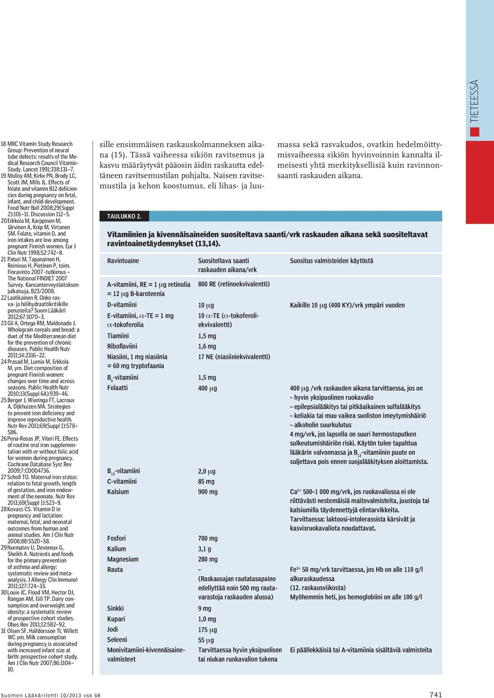 Discussion 112 5. 20 Erkkola M, Karppinen M, Järvinen A, Knip M, Virtanen SM. Folate, vitamin D, and iron intakes are low among pregnant Finnish women. Eur J Clin Nutr 1998;52:742 8.