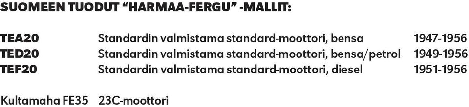 valmistama standard-moottori, bensa/petrol 949-956 TEF0