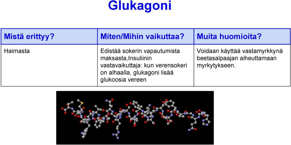 on alhaalla, glukagoni lisää glukoosia vereen Voidaan