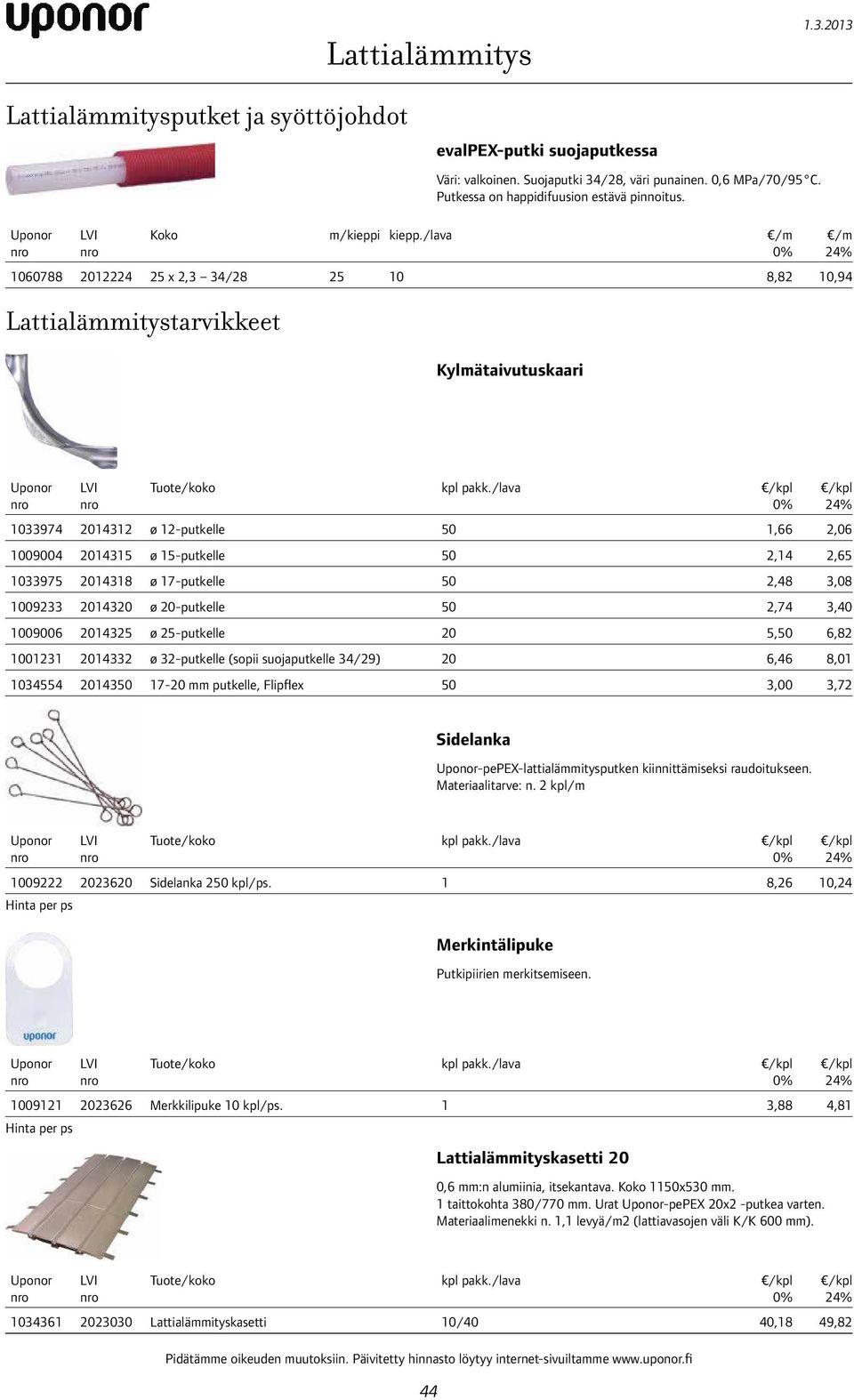 /lava 1033974 2014312 ø 12-putkelle 50 1,66 2,06 1009004 2014315 ø 15-putkelle 50 2,14 2,65 1033975 2014318 ø 17-putkelle 50 2,48 3,08 1009233 2014320 ø 20-putkelle 50 2,74 3,40 1009006 2014325 ø