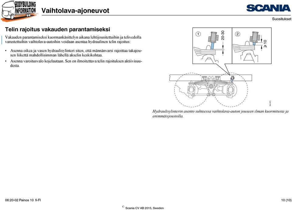 takajousen liikettä mahdollisimman lähellä akselin keskikohtaa. Asenna varoitusvalo kojelautaan.