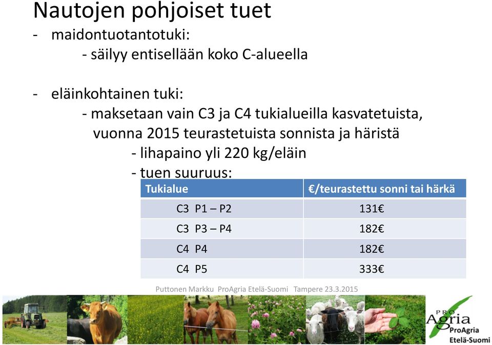2015 teurastetuista sonnista ja häristä - lihapaino yli 220 kg/eläin - tuen
