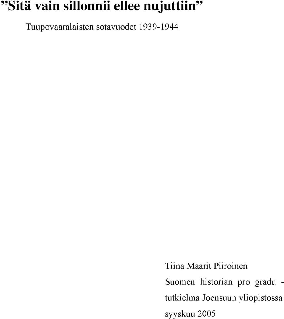 Tiina Maarit Piiroinen Suomen historian