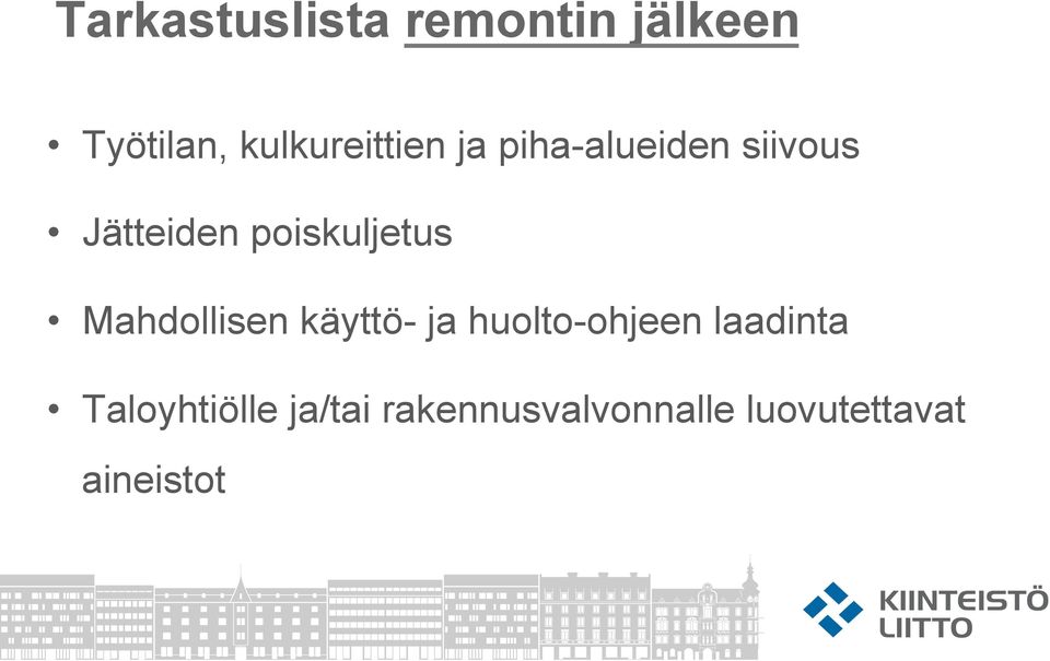 poiskuljetus Mahdollisen käyttö- ja huolto-ohjeen