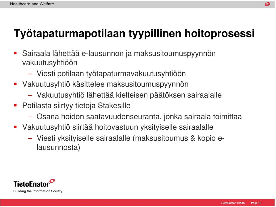 päätöksen sairaalalle Potilasta siirtyy tietoja Stakesille Osana hoidon saatavuudenseuranta, jonka sairaala toimittaa