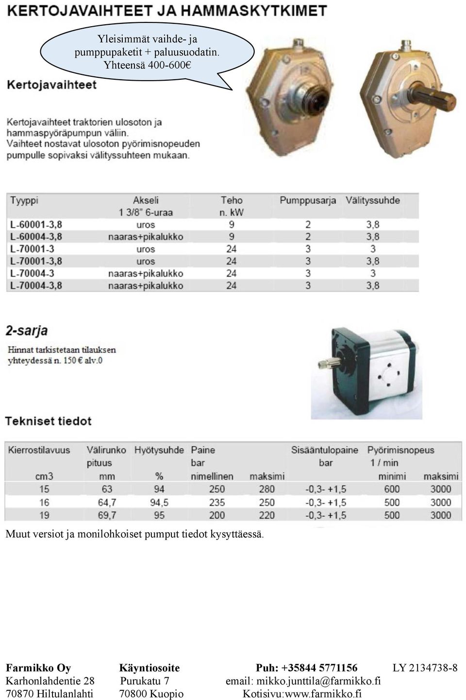 Yhteensä 400-600 Muut versiot