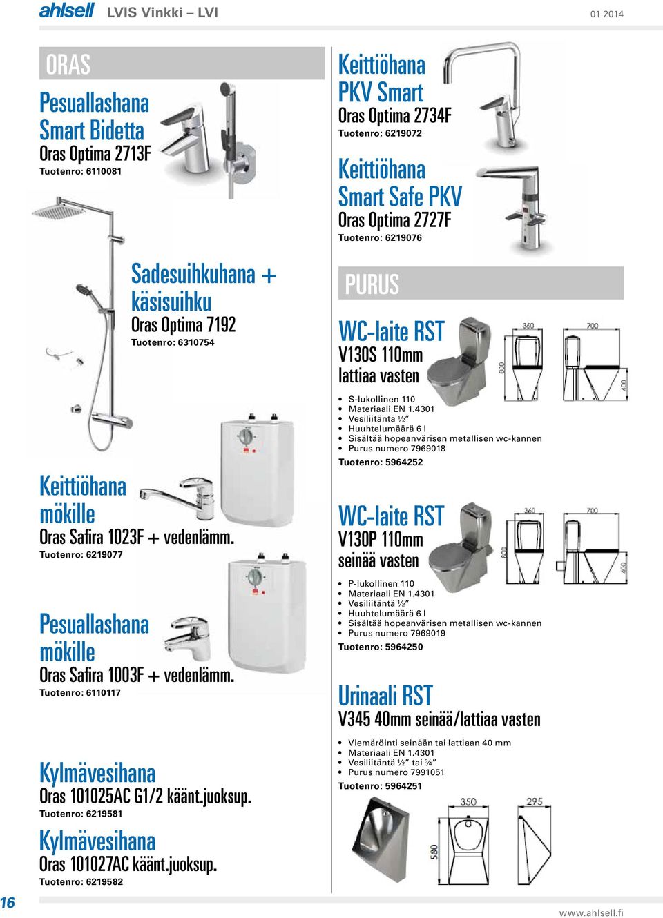 6219581 Kylmävesihana Oras 101027AC käänt.juoksup.