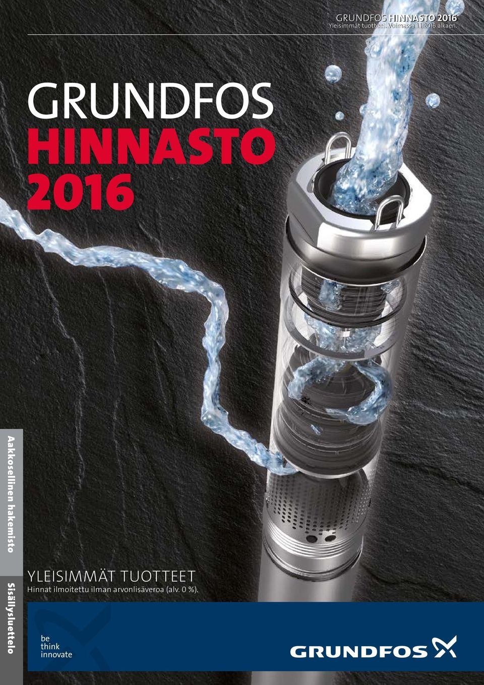 GRUNDFOS HINNASTO 2016 YLEISIMMÄT