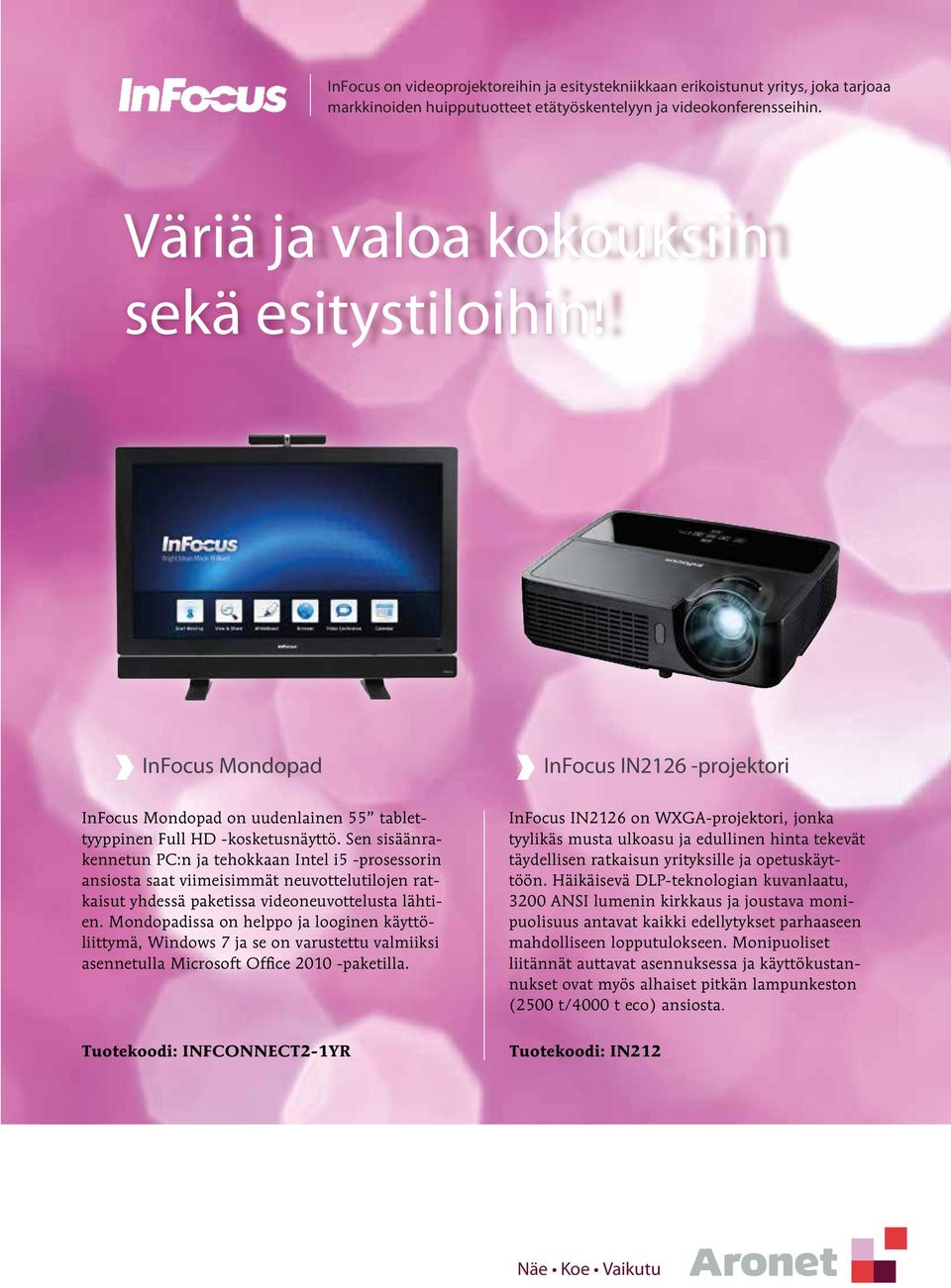 Sen sisäänrakennetun PC:n ja tehokkaan Intel i5 -prosessorin ansiosta saat viimeisimmät neuvottelutilojen ratkaisut yhdessä paketissa videoneuvottelusta lähtien.