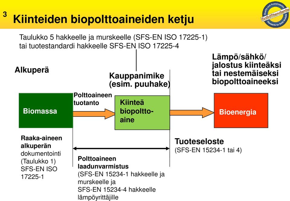 puuhake) Kiinteä biopolttoaine Lämpö/sähkö/ jalostus kiinteäksi tai nestemäiseksi biopolttoaineeksi Bioenergia Raaka-aineen
