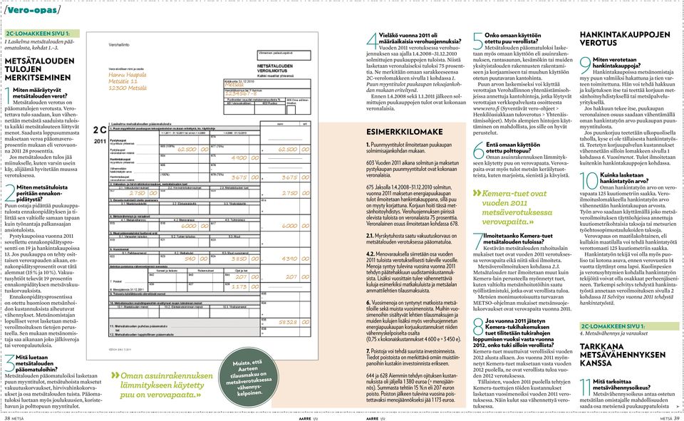 Saadusta loppusummasta maksetaan veroa pääomaveroprosentin mukaan eli verovuonna 2011 28 prosenttia.