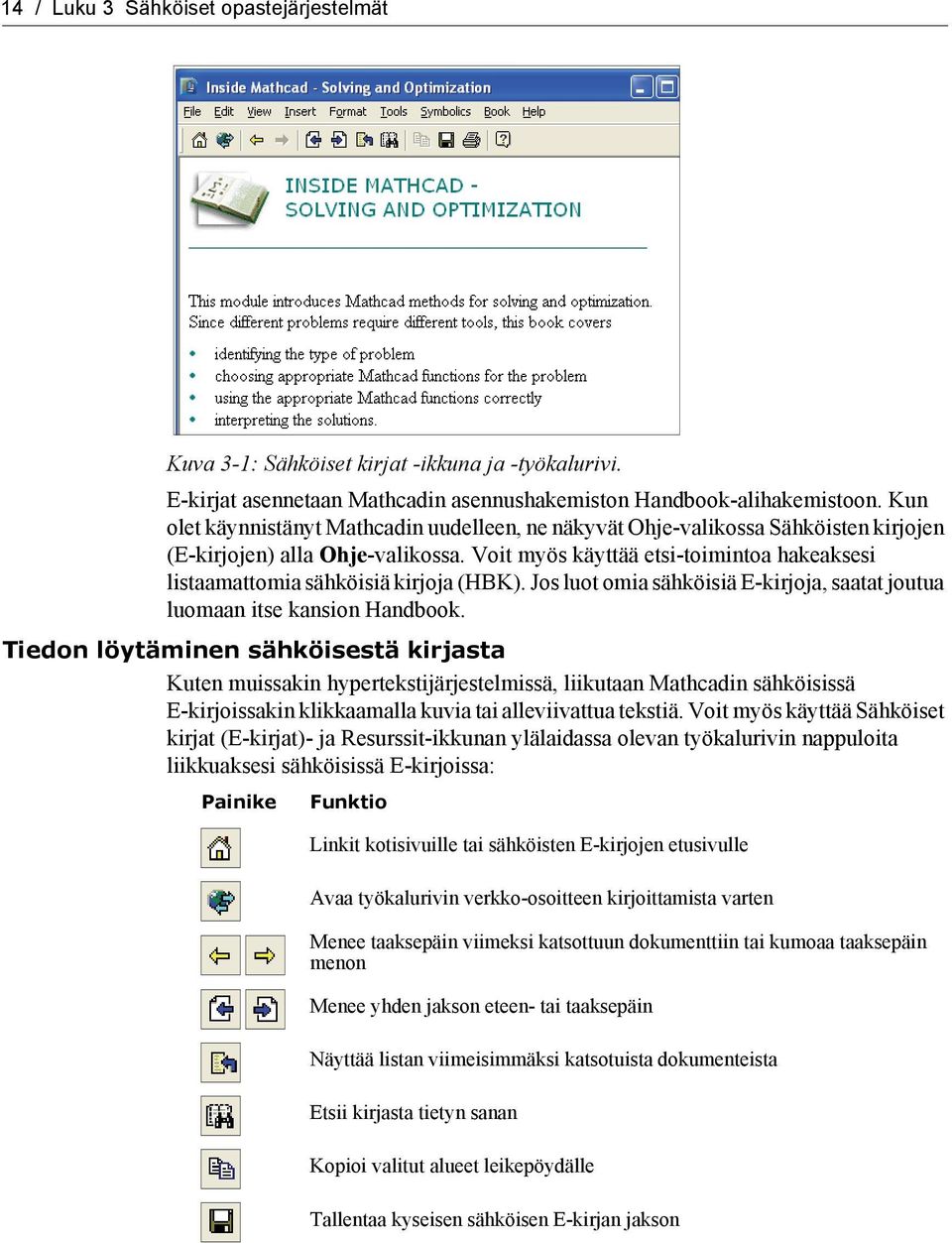 Voit myös käyttää etsi-toimintoa hakeaksesi listaamattomia sähköisiä kirjoja (HBK). Jos luot omia sähköisiä E-kirjoja, saatat joutua luomaan itse kansion Handbook.