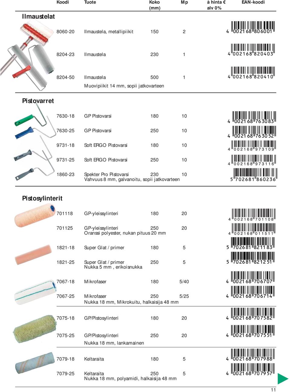 10 2,50 1860-23 Spekter Pro Pistovarsi 230 10 3,90 Vahvuus 8 mm, galvanoitu, sopii jatkovarteen Pistosylinterit 701118 GP-yleissylinteri 180 20 2,60 701125 GP-yleissylinteri 250 20 2,90 Oranssi