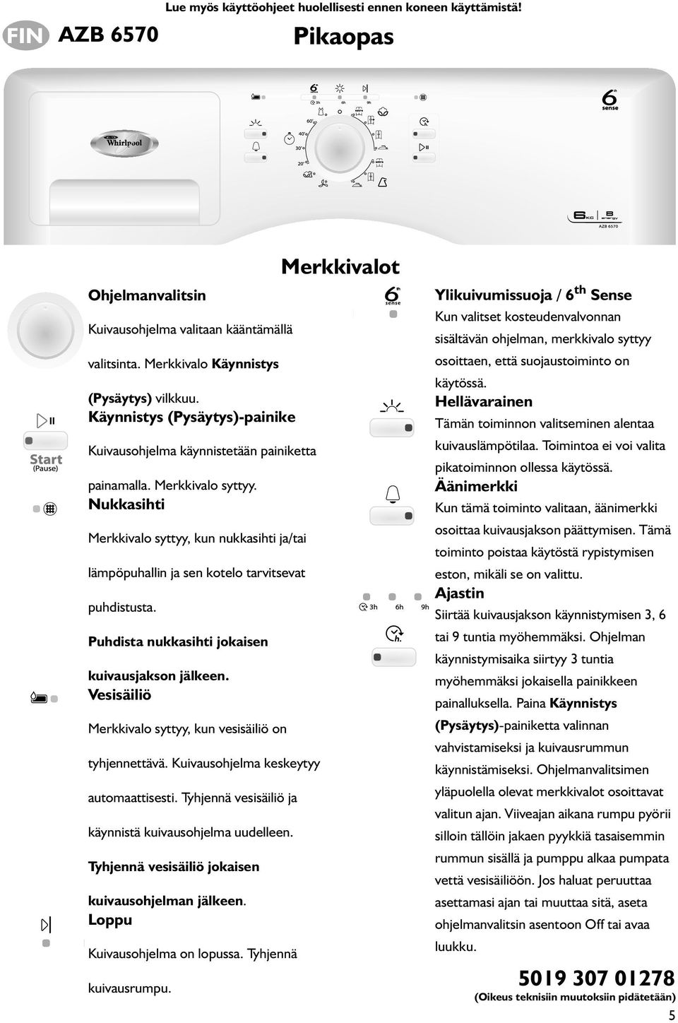 Nukkasihti Merkkivalo syttyy, kun nukkasihti ja/tai lämpöpuhallin ja sen kotelo tarvitsevat puhdistusta. Puhdista nukkasihti jokaisen kuivausjakson jälkeen.