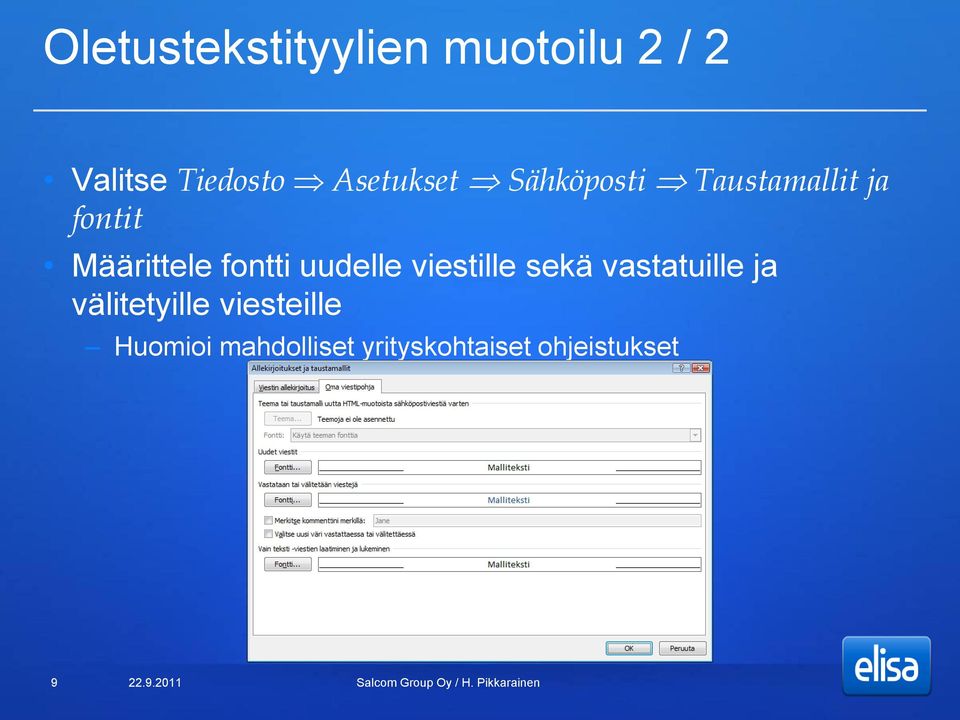 fontti uudelle viestille sekä vastatuille ja