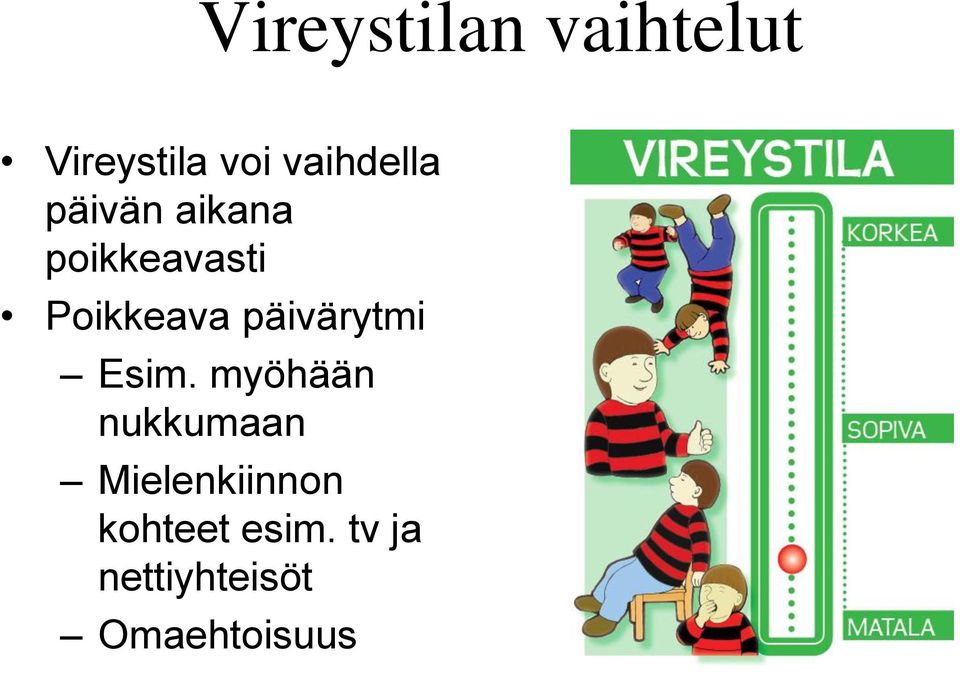 Poikkeava päivärytmi Esim.