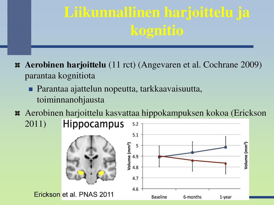 Cochrane 2009) parantaa kognitiota Parantaa ajattelun nopeutta,