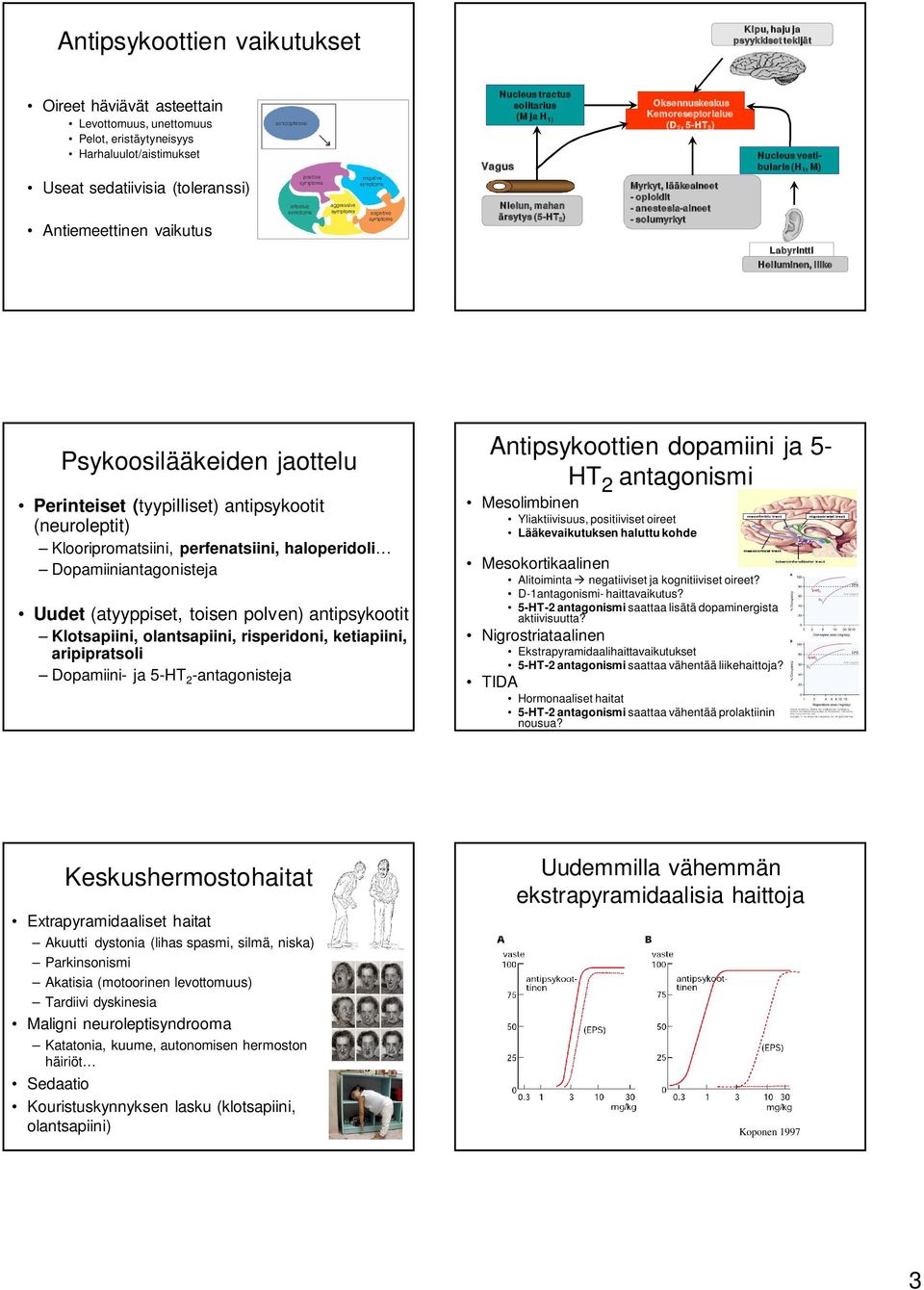 - anestesia-aineet - solumyrkyt Labyrintti Heiluminen, liike Psykoosilääkeiden jaottelu Perinteiset (tyypilliset) antipsykootit (neuroleptit) Klooripromatsiini, perfenatsiini, haloperidoli