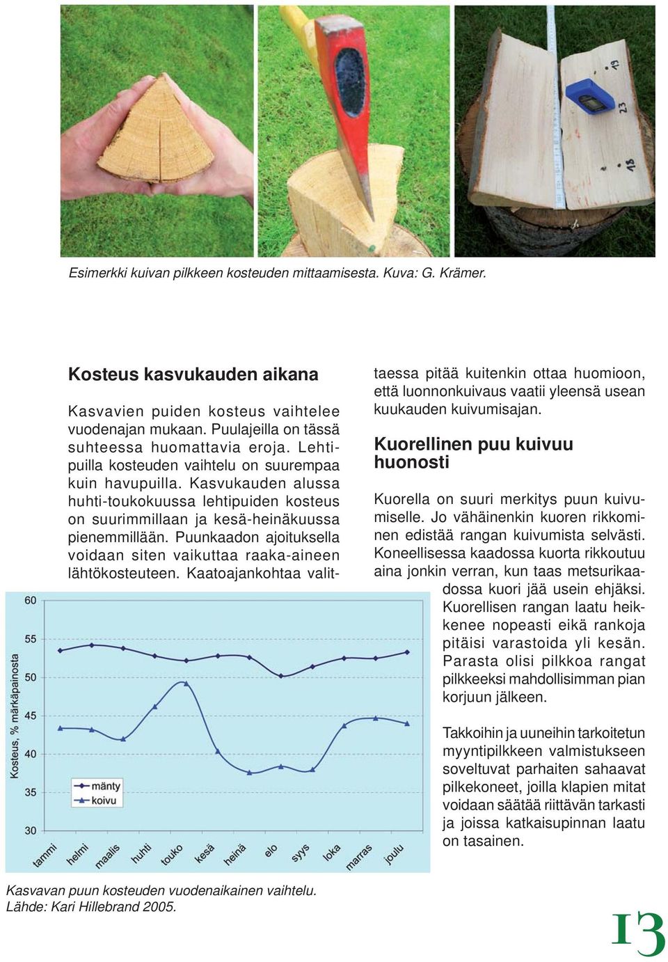 Puunkaadon ajoituksella voidaan siten vaikuttaa raaka-aineen lähtökosteuteen.