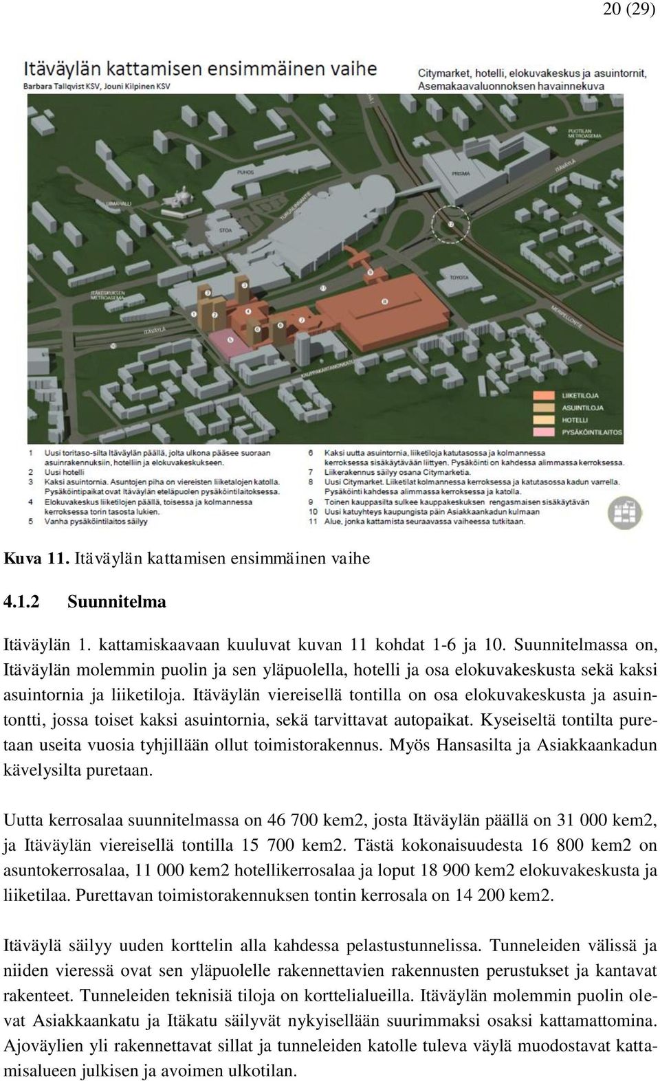 Itäväylän viereisellä tontilla on osa elokuvakeskusta ja asuintontti, jossa toiset kaksi asuintornia, sekä tarvittavat autopaikat.