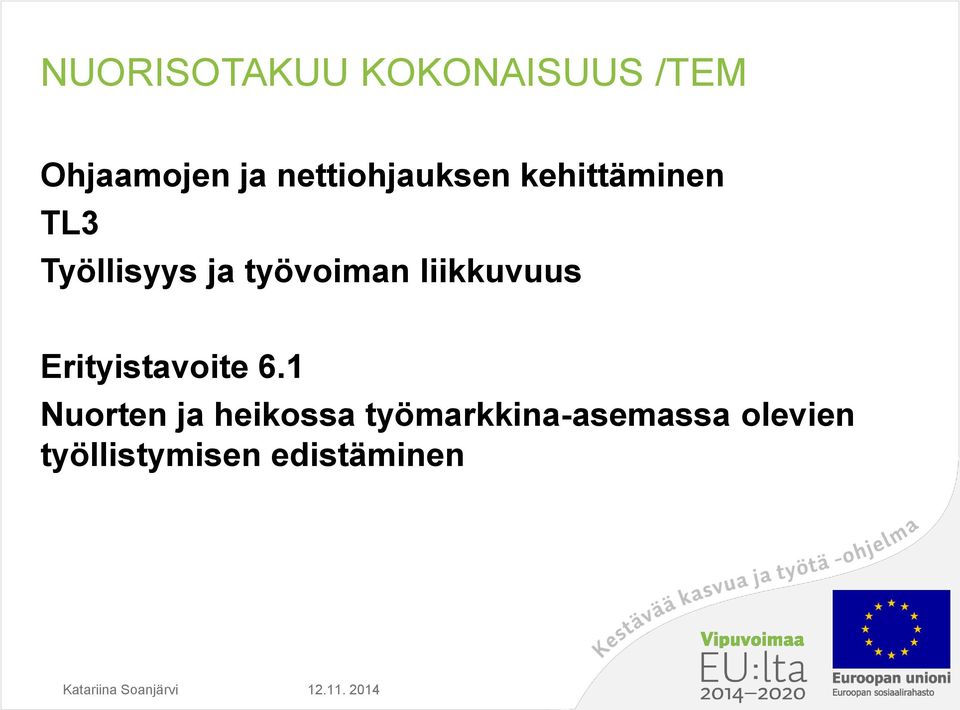 työvoiman liikkuvuus Erityistavoite 6.