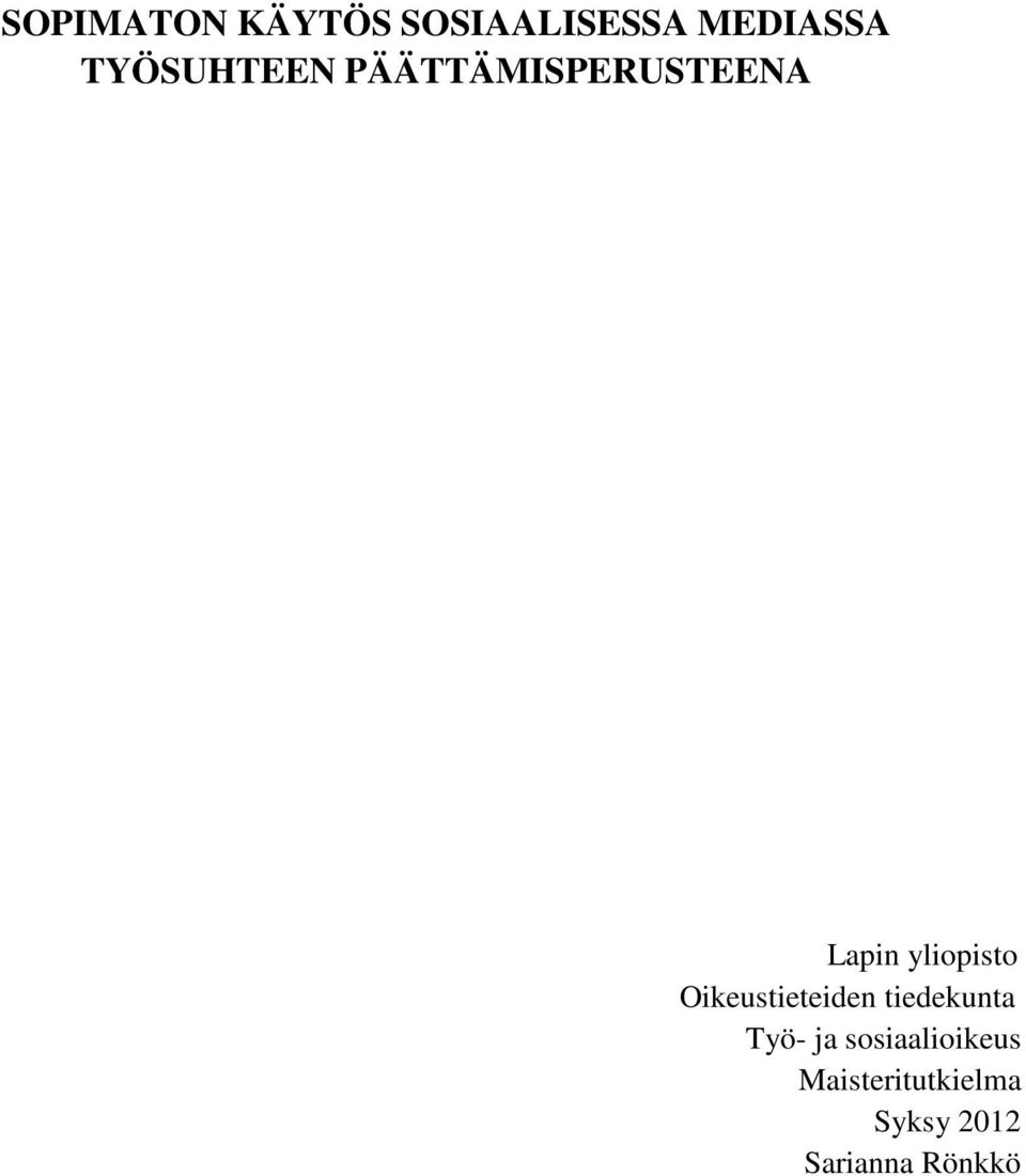 yliopisto Oikeustieteiden tiedekunta Työ- ja