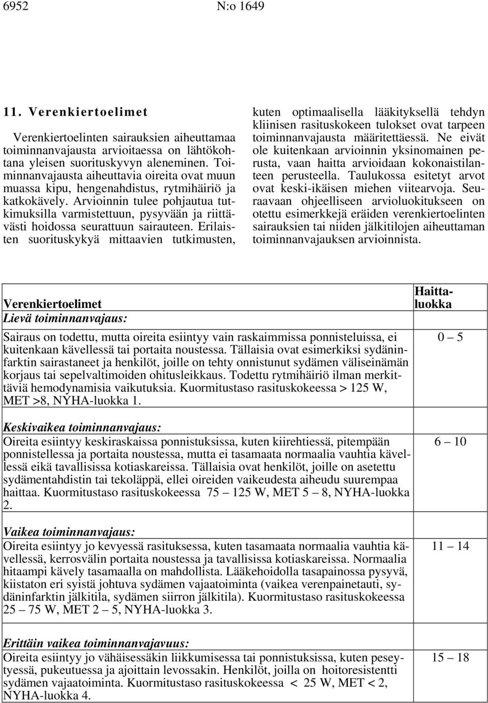 Arvioinnin tulee pohjautua tutkimuksilla varmistettuun, pysyvään ja riittävästi hoidossa seurattuun sairauteen.